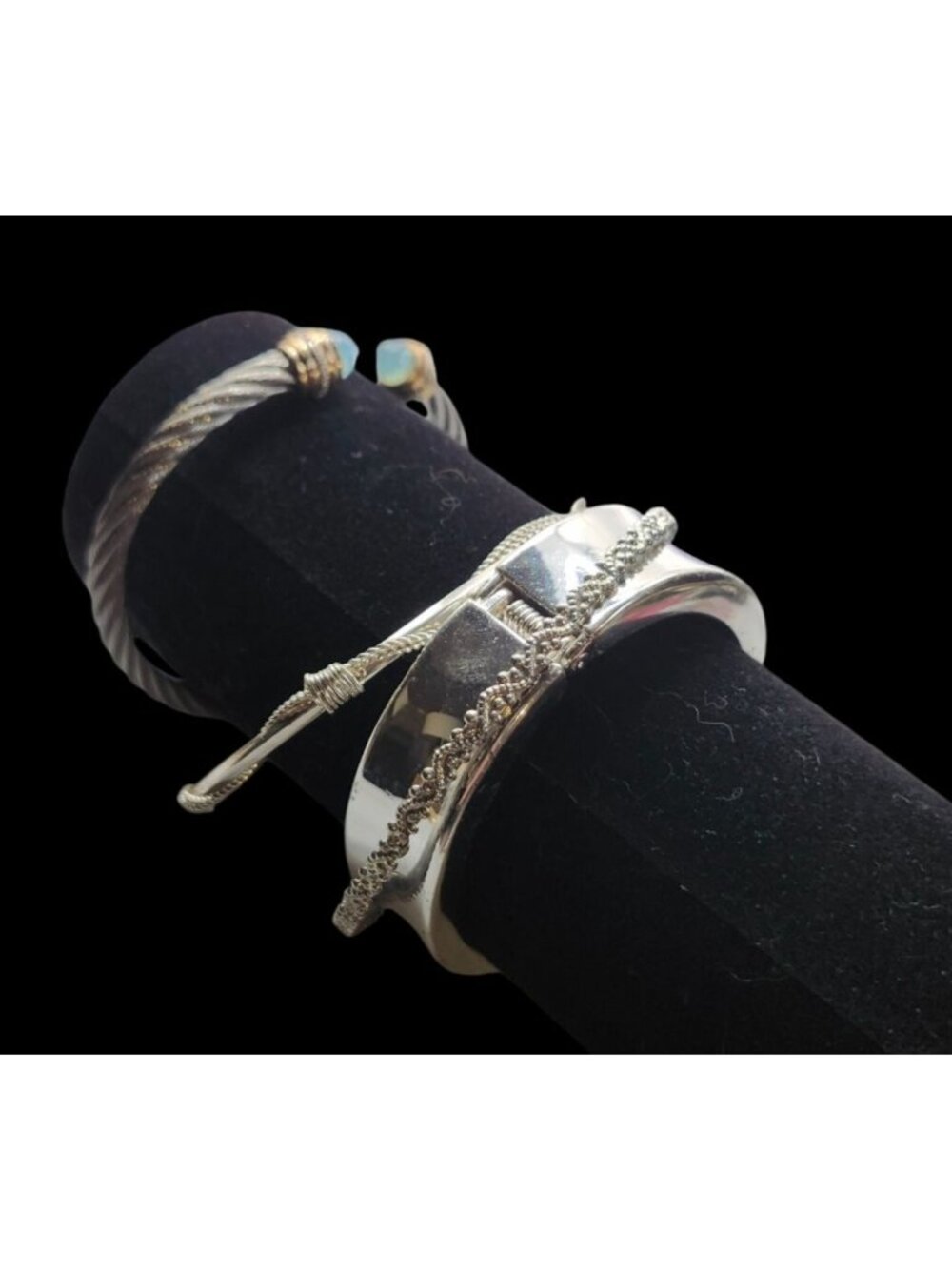Vintage Silver Tone Bracelet Set Of 4 Various Styles 1980s